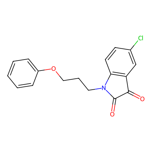 5-chloro-1-(3-phenoxypropyl)-2,3-dihydro-1H-indole-2,3-dione structure