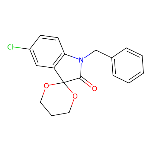 1'-Benzyl-5'-chlorospiro[1,3-dioxane-2,3'-indole]-2'-one structure