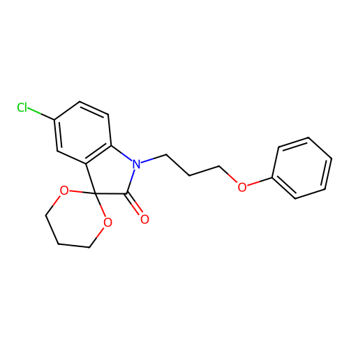 5'-Chloro-1'-(3-phenoxypropyl)spiro[1,3-dioxane-2,3'-indole]-2'-one structure