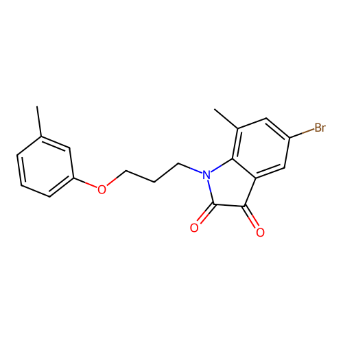 5-Bromo-7-methyl-1-(3-(m-tolyloxy)propyl)indoline-2,3-dione structure