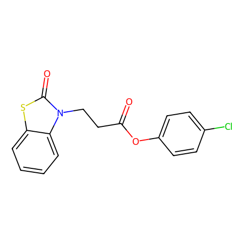 4-chlorophenyl 3-(2-oxobenzo[d]thiazol-3(2H)-yl)propanoate structure