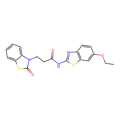 N-(6-ethoxy-1,3-benzothiazol-2-yl)-3-(2-oxo-1,3-benzothiazol-3-yl)propanamide structure