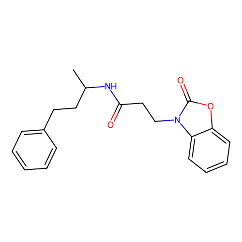 3-(2-oxo-1,3-benzoxazol-3-yl)-N-(4-phenylbutan-2-yl)propanamide structure