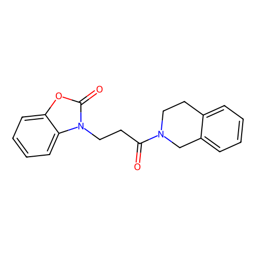 3-(3-(3,4-dihydroisoquinolin-2(1H)-yl)-3-oxopropyl)benzo[d]oxazol-2(3H)-one structure