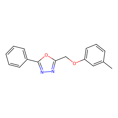 2-[(3-Methylphenoxy)methyl]-5-phenyl-1,3,4-oxadiazole structure
