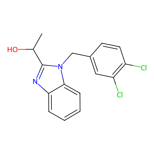 1-(1-(3,4-dichlorobenzyl)-1H-benzo[d]imidazol-2-yl)ethanol structure