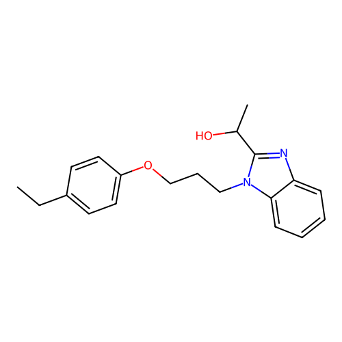 1-(1-(3-(4-ethylphenoxy)propyl)-1H-benzo[d]imidazol-2-yl)ethanol structure