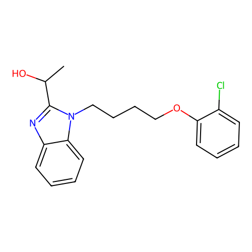 1-(1-(4-(2-chlorophenoxy)butyl)-1H-benzo[d]imidazol-2-yl)ethanol structure