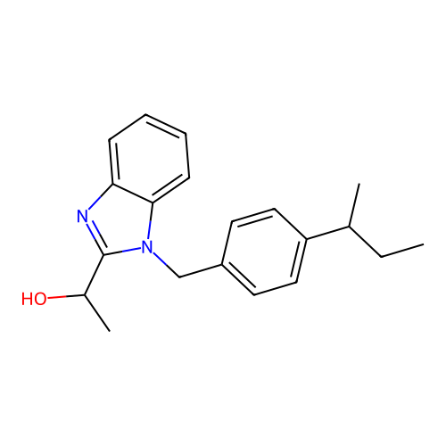 1-(1-{[4-(butan-2-yl)phenyl]methyl}-1H-1,3-benzodiazol-2-yl)ethan-1-ol structure