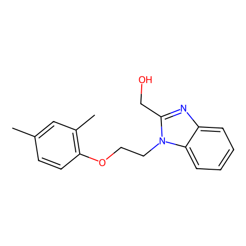 (1-(2-(2,4-dimethylphenoxy)ethyl)-1H-benzo[d]imidazol-2-yl)methanol structure