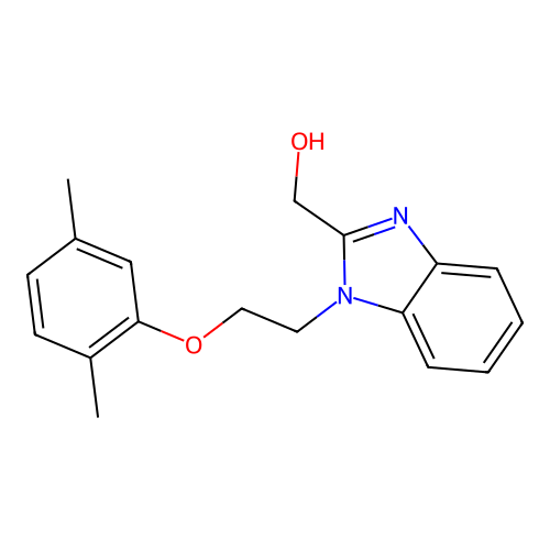 {1-[2-(2,5-Dimethylphenoxy)ethyl]benzimidazol-2-yl}methan-1-ol structure