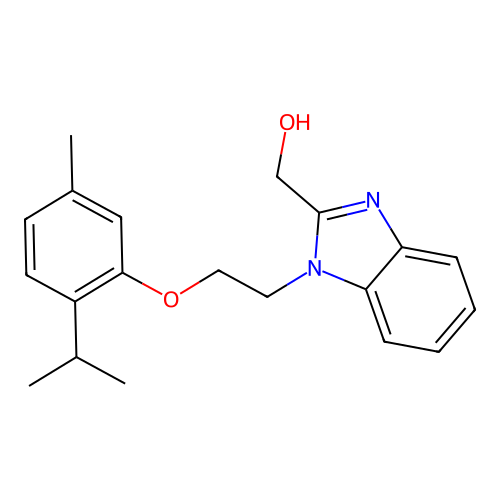 1-(2-(5-Methyl-2-(1-methylethyl)phenoxy)ethyl)-1H-benzimidazole-2-methanol structure
