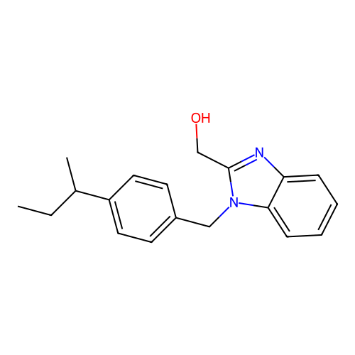 (1-(4-(sec-butyl)benzyl)-1H-benzo[d]imidazol-2-yl)methanol structure
