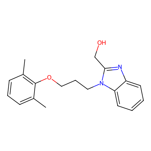 {1-[3-(2,6-Dimethylphenoxy)propyl]benzimidazol-2-yl}methan-1-ol structure