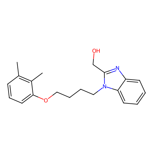 (1-(4-(2,3-dimethylphenoxy)butyl)-1H-benzo[d]imidazol-2-yl)methanol structure