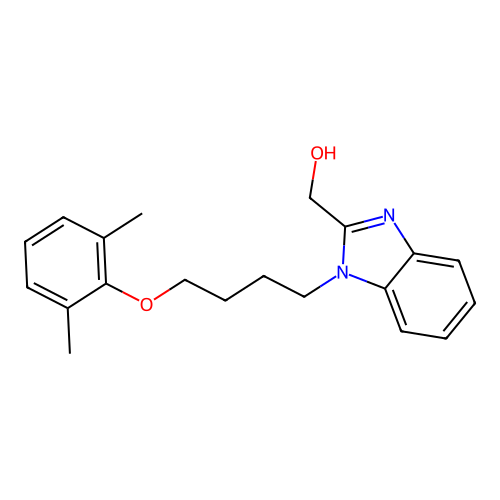 {1-[4-(2,6-dimethylphenoxy)butyl]-1H-benzimidazol-2-yl}methanol structure