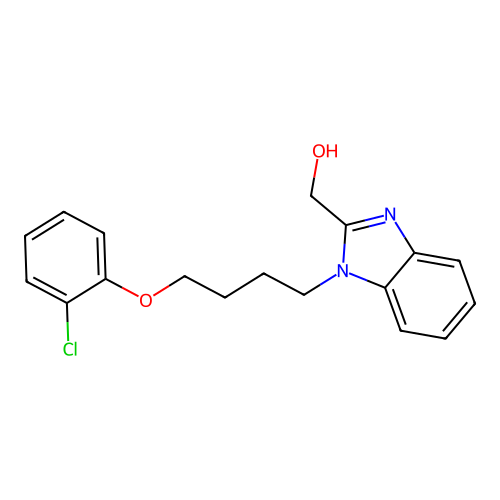 {1-[4-(2-Chlorophenoxy)butyl]benzimidazol-2-yl}methan-1-ol structure