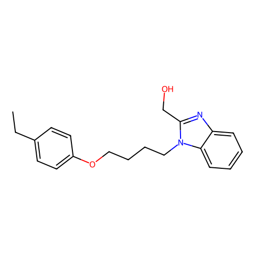 (1-(4-(4-ethylphenoxy)butyl)-1H-benzo[d]imidazol-2-yl)methanol structure