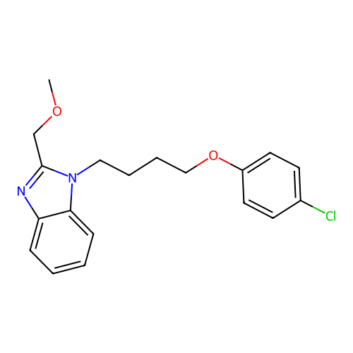 1-[4-(4-chlorophenoxy)butyl]-2-(methoxymethyl)-1H-benzimidazole structure