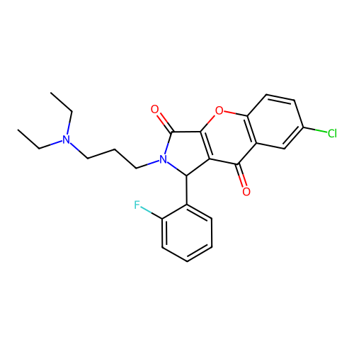 7-chloro-2-[3-(diethylamino)propyl]-1-(2-fluorophenyl)-1,2-dihydrochromeno[2,3-c]pyrrole-3,9-dione structure