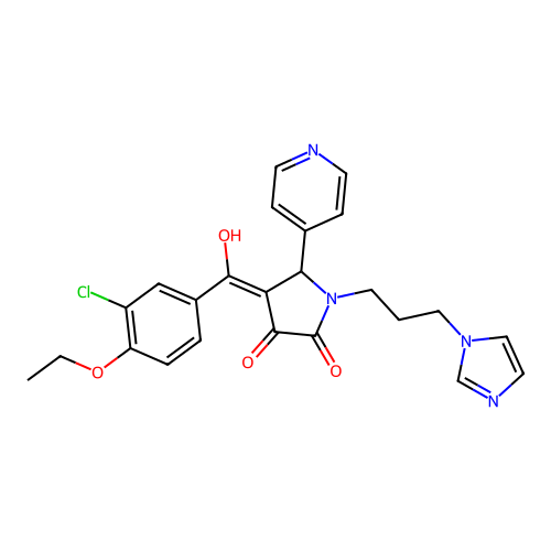 4-(3-chloro-4-ethoxybenzoyl)-3-hydroxy-1-[3-(1H-imidazol-1-yl)propyl]-5-(pyridin-4-yl)-2,5-dihydro-1H-pyrrol-2-one structure