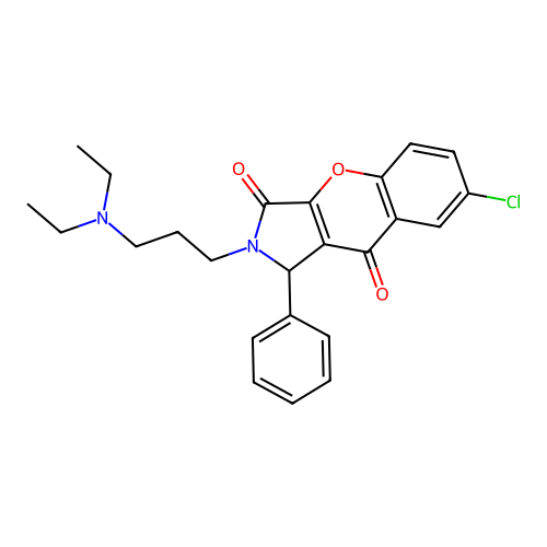 7-chloro-2-[3-(diethylamino)propyl]-1-phenyl-1,2-dihydrochromeno[2,3-c]pyrrole-3,9-dione structure