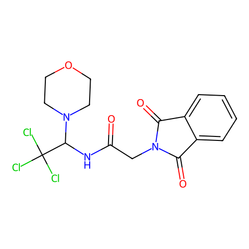 2-(1,3-dioxoisoindol-2-yl)-N-(2,2,2-trichloro-1-morpholin-4-ylethyl)acetamide structure