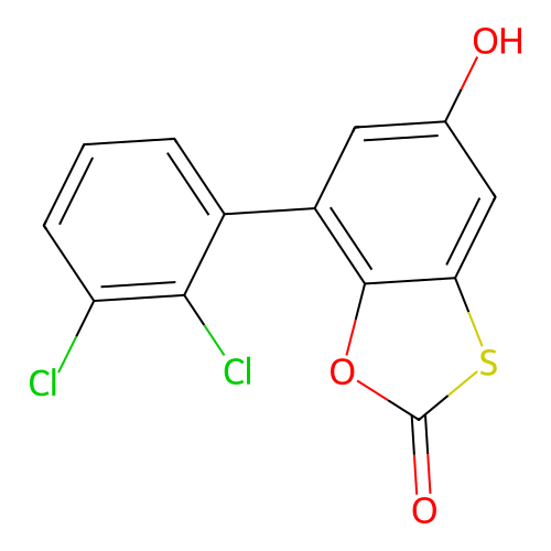7-(2,3-Dichlorophenyl)-5-hydroxy-1,3-benzoxathiol-2-one structure