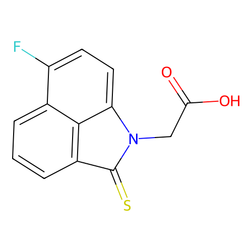 Benz(cd)indole-1(2H)-acetic acid, 6-fluoro-2-thioxo- structure