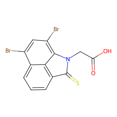 Benz(cd)indole-1(2H)-acetic acid, 6,8-dibromo-2-thioxo- structure