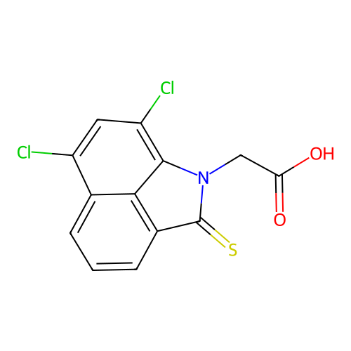 Benz(cd)indole-1(2H)-acetic acid, 6,8-dichloro-2-thioxo- structure