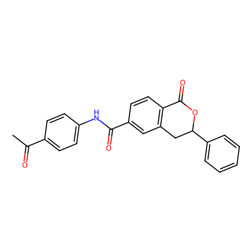 N-(4-acetylphenyl)-1-oxo-3-phenylisochroman-6-carboxamide structure