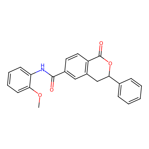 N-(2-methoxyphenyl)-1-oxo-3-phenyl-3,4-dihydro-1H-isochromene-6-carboxamide structure