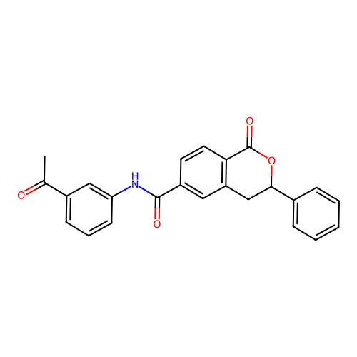 N-(3-acetylphenyl)-1-oxo-3-phenyl-3,4-dihydroisochromene-6-carboxamide structure