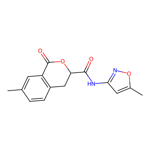 7-methyl-N-(5-methylisoxazol-3-yl)-1-oxoisochroman-3-carboxamide structure
