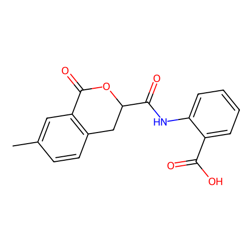 2-(7-Methyl-1-oxoisochroman-3-carboxamido)benzoic acid structure