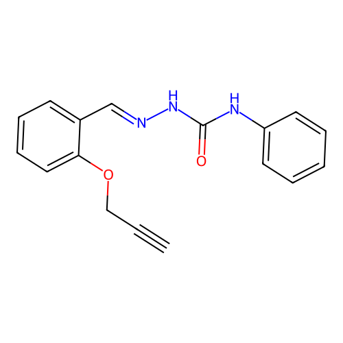 2-(2-propynyloxy)benzaldehyde N-phenylsemicarbazone structure