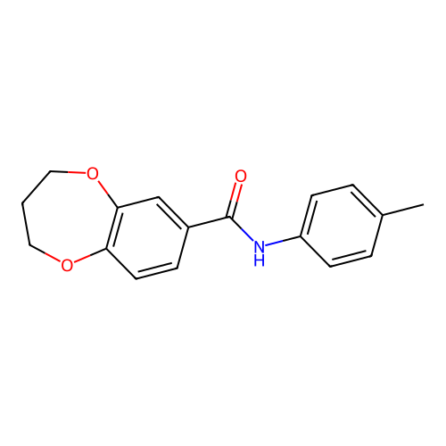 N-(4-methylphenyl)-3,4-dihydro-2H-1,5-benzodioxepine-7-carboxamide structure