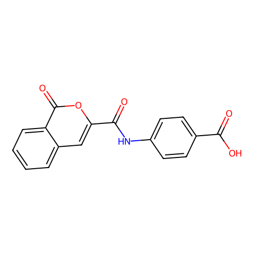 4-[(1-Oxoisochromen-3-yl)carbonylamino]benzoic acid structure