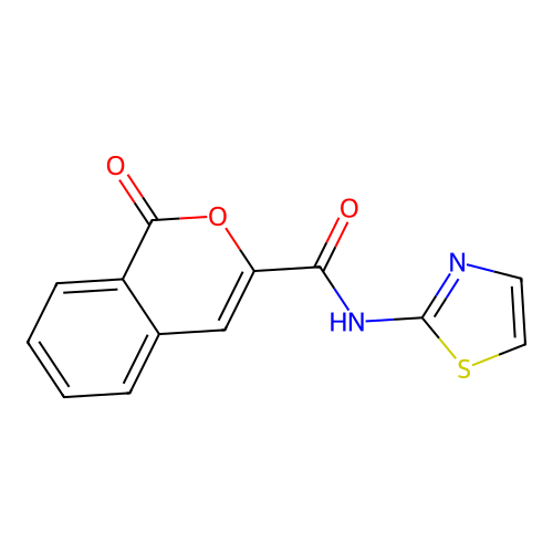 1-oxo-N-(thiazol-2-yl)-1H-isochromene-3-carboxamide structure