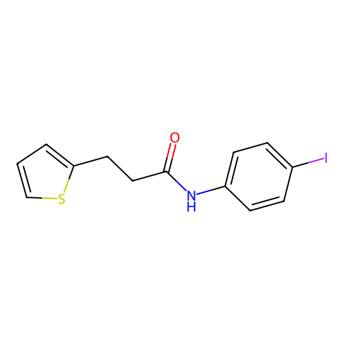 N-(4-iodophenyl)-3-thiophen-2-ylpropanamide structure