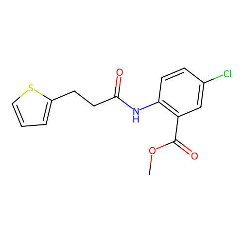 Methyl 5-chloro-2-{[3-(thiophen-2-yl)propanoyl]amino}benzoate structure