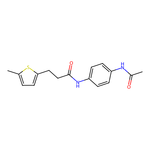 N-(4-acetamidophenyl)-3-(5-methylthiophen-2-yl)propanamide structure