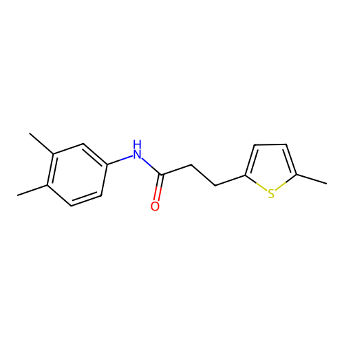N-(3,4-dimethylphenyl)-3-(5-methylthiophen-2-yl)propanamide structure