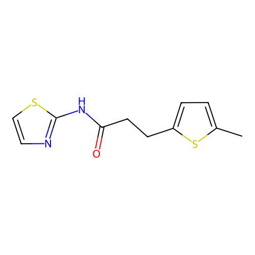 3-(5-methylthiophen-2-yl)-N-(1,3-thiazol-2-yl)propanamide structure