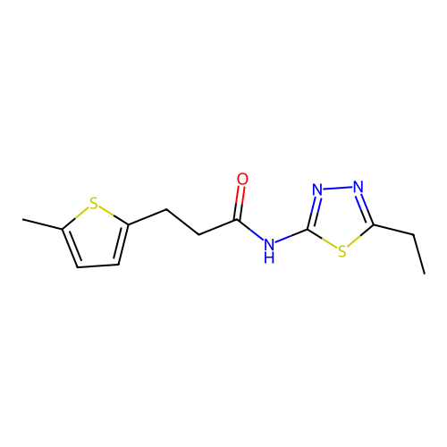 N-(5-ethyl-1,3,4-thiadiazol-2-yl)-3-(5-methylthiophen-2-yl)propanamide structure