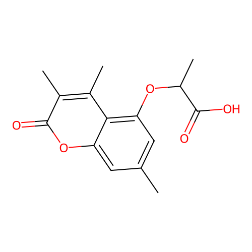 2-[(3,4,7-Trimethyl-2-oxo-2H-chromen-5-YL)oxy]propanoic acid structure
