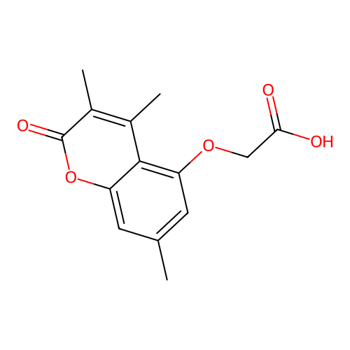 [(3,4,7-trimethyl-2-oxo-2H-chromen-5-yl)oxy]acetic acid structure