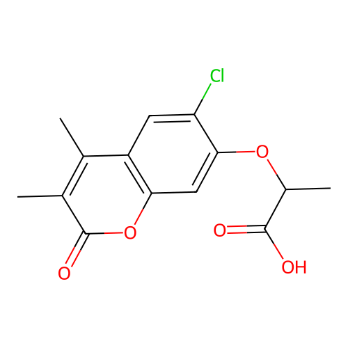 2-[(6-Chloro-3,4-dimethyl-2-oxo-2H-chromen-7-YL)oxy]propanoic acid structure