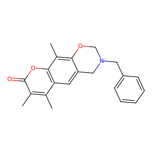 3-benzyl-6,7,10-trimethyl-3,4-dihydrochromeno[6,7-e][1,3]oxazin-8(2H)-one structure